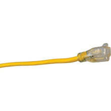 14 AWG 3C 15AMP SJTW Yellow Lighted Single End Extension Cord 50FT