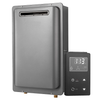 High Efficiency 191,000 BTU Outdoor 8 Gallon Gas Tankless Hot Water Heater Silver Gray JSW56-30L-A
