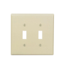 Leviton 2 Gang Toggle Switch Wallplate Midway Size Ivory PJ2-I