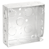 Caja cuadrada de 4 pulgadas, 1-1/2 pulgadas de profundidad, soldada con orificios para conductos 52151-S (paquete de 150)