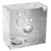 Caja cuadrada de 4 pulgadas, 2-1/8 pulgadas de profundidad, soldada con orificios para conductos 52171-3/4 (paquete de 100)