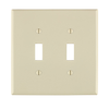 Leviton 2 Gang Toggle Switch Wallplate Midway Size Light Almond PJ2-T