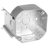 Caja octagonal de 4 pulgadas, 1-1/2 pulgadas de profundidad, soporte de madera empotrable en J ajustable 54151-J (paquete de 50)