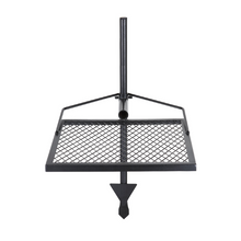 Swivel Campfire Grill Grate Square Fire Pit Heavy Duty Steel Outdoor