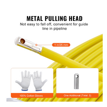 656 ft Fish Tape Fiberglass 1/4" Duct Rodder w/ Steel Reel Stand