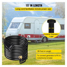 15 ft 50A RV Extension Cord NEMA Plug 250V STW Wire with Handles