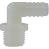 1/4 X 3/8 Hose Barb X MIP White Nylon Elbow 33309W