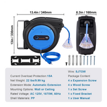 80ft Retractable Extension Cord Reel 12AWG/3C SJTOW Power Cord