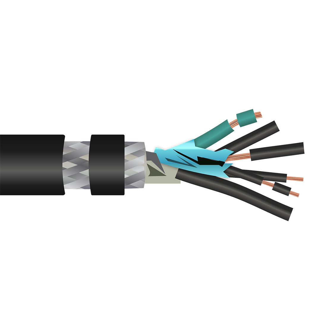 Marine Shipboard Cable LSMSCA Multiconductor Braided Armor