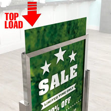 14" X 22" Bulletin Sign Holder W/ Rectangular Tubing Base - Chrome Econoco BH24