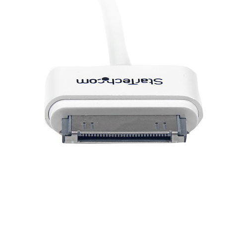 3' Apple 30-pin Dock Connector to Left Angle USB W/ Stepped Connector