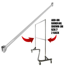 58'' Add-On Hangrail for RZK/7 Rolling Rack Econoco RZH/60