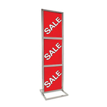 22" X 28" Triple Bulletin Sign Holder With Rectangular Tubing Base Econoco BH77/MAB