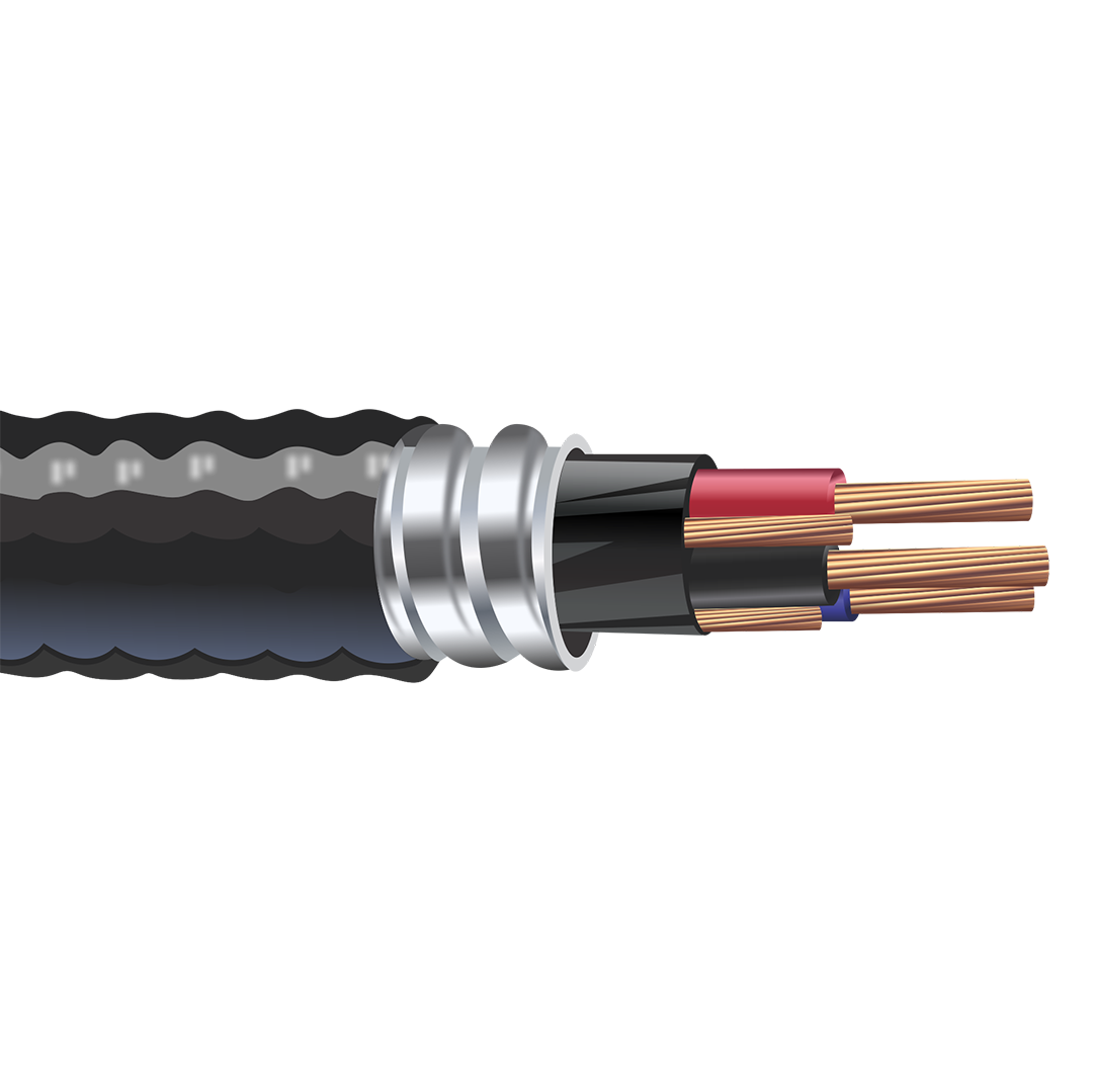 12/2 TECK90 Copper Conductor Aluminum Interlocked Armor With Ground 60