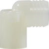 3/4 X 3/4 Hose Barb X FIP White Nylon Elbow 33471W