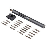 20-Bit Electric Precision Screwdriver Set Portable/Mini Battery Powered Bit Driver Kit for Electronics Aluminum