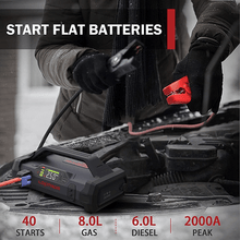 12 Volt Engine 2000A Multipurpose Powerful Jump Starter W/ Air Inflator JA301