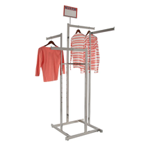 4-Way High Capacity Garment Rack with Straight Arms - Rectangular Tubing Uprights Econoco K80