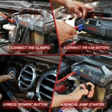 12 Volt Engine 2000A Multipurpose Powerful Jump Starter W/ Air Inflator JA301