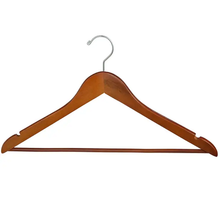 17" Wooden Wishbone Suit Hanger w/ Pants Bar Econoco WH1731BTSC (Pack of 100)