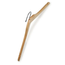 17" Flat Suit Hanger W/ Chrome Hook & Wooden Bar Econoco WH1761BNC (Pack of 100)