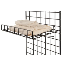 1/4" Wire Straight Shelf W/ Front Lip Grid Panel Econoco BLKS/93