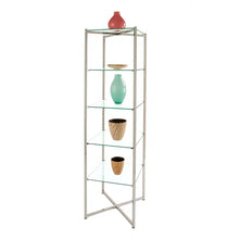 Folding Glass Tower with Chrome Finish Econoco FLT68CGLSNS