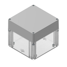 Top Cap Gray Bottom Clear Electronic Enclosures RB55P14G28C