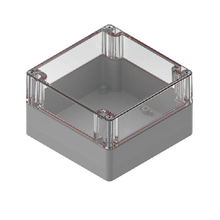 Top Cap Clear Bottom Gray Electronic Enclosures RB55P14C16G