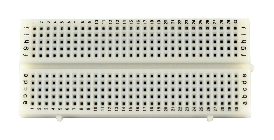 White 300 Tie-point Solderless Plug-in Breadboard BB300