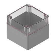 Top Cap Clear Bottom Gray Electronic Enclosures RB55P14C28G
