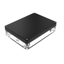 Top Cap Black Bottom Clear Electronic Enclosures RB65P06B10C