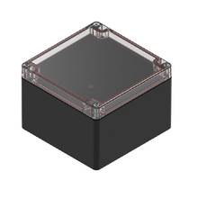 Top Cap Clear Bottom Black Electronic Enclosures RB55P06C28B
