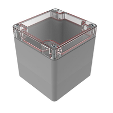 Top Cap Clear Bottom Gray Electronic Enclosures RB33P06C28G