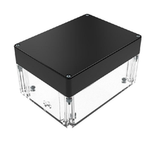 Top Cap Black Bottom Clear Electronic Enclosures RB65P12B24C