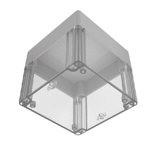 Top Cap Gray Bottom Clear Electronic Enclosures RB55P14G28C