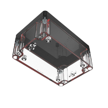 Top Cap Black Bottom Clear Electronic Enclosures RB53P06B16C
