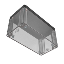 Top Cap Black Bottom Clear Electronic Enclosures RB63P06B28C