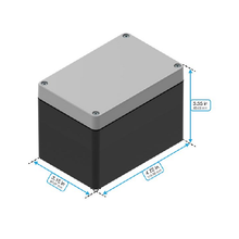 Top Cap Gray Bottom Black Electronic Enclosures RB53P06G28B