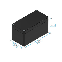 Top Cap Black Bottom Black Electronic Enclosures RB63P06B28B
