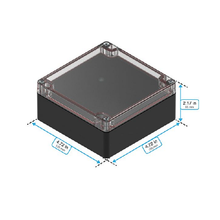 Top Cap Clear Bottom Black Electronic Enclosures RB55P06C16B