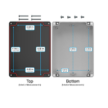 Top Cap Black Bottom Gray Electronic Enclosures RB65P06B24G