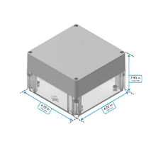 Top Cap Gray Bottom Clear Electronic Enclosures RB55P14G16C