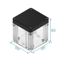 Top Cap Black Bottom Clear Electronic Enclosures RB33P06B28C