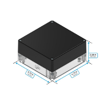 Top Cap Black Bottom Clear Electronic Enclosures RB55P14B10C