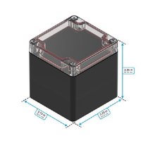 Top Cap Clear Bottom Black Electronic Enclosures RB33P06C28B