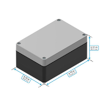 Top Cap Gray Bottom Black Electronic Enclosures RB53P06G16B