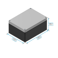 Top Cap Gray Bottom Black Electronic Enclosures RB65P06G24B