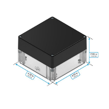 Top Cap Black Bottom Clear Electronic Enclosures RB55P14B16C