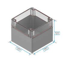 Top Cap Clear Bottom Gray Electronic Enclosures RB55P14C28G